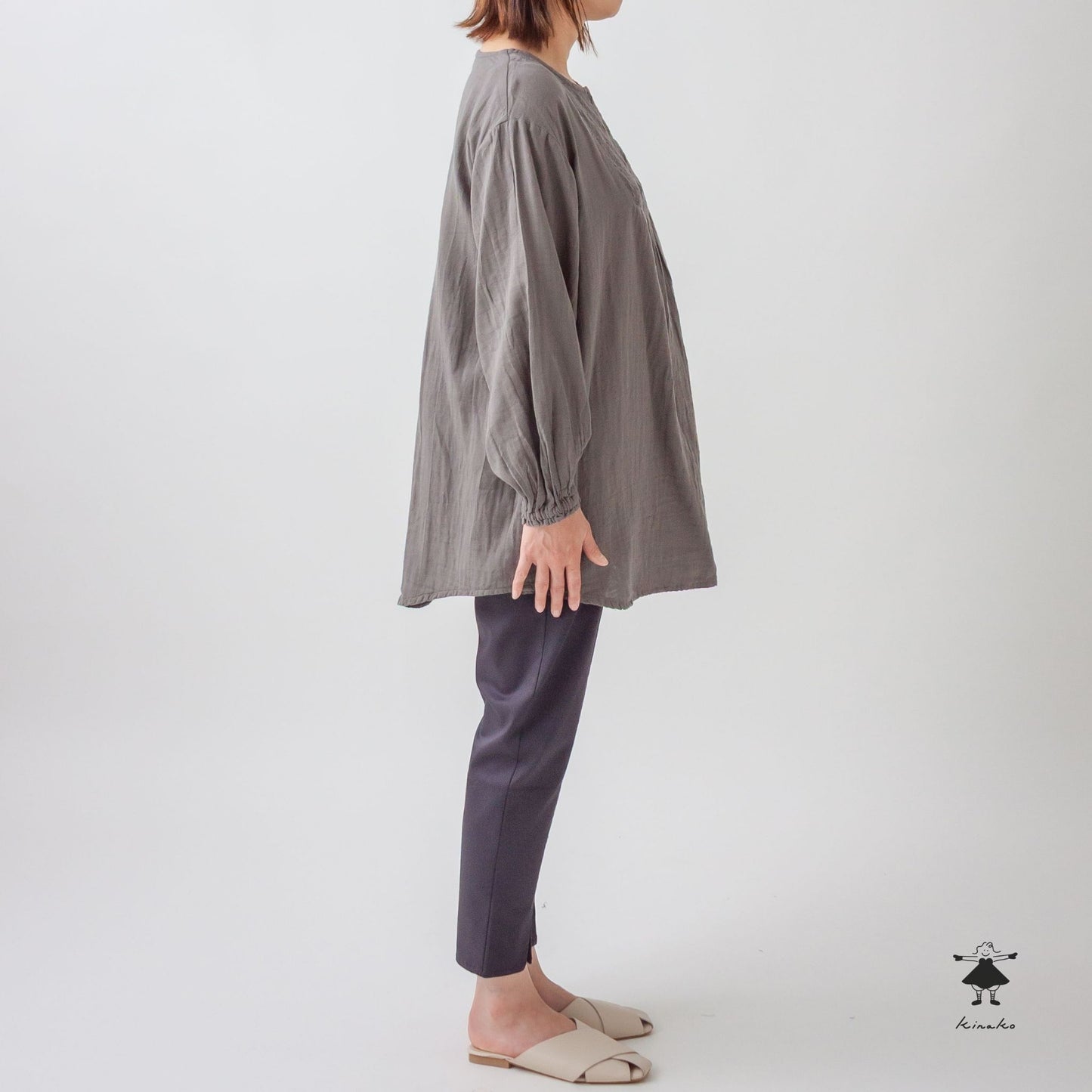 ダブルガーゼ胸切替チュニック