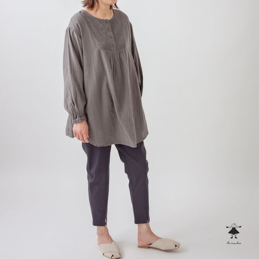 ダブルガーゼ胸切替チュニック