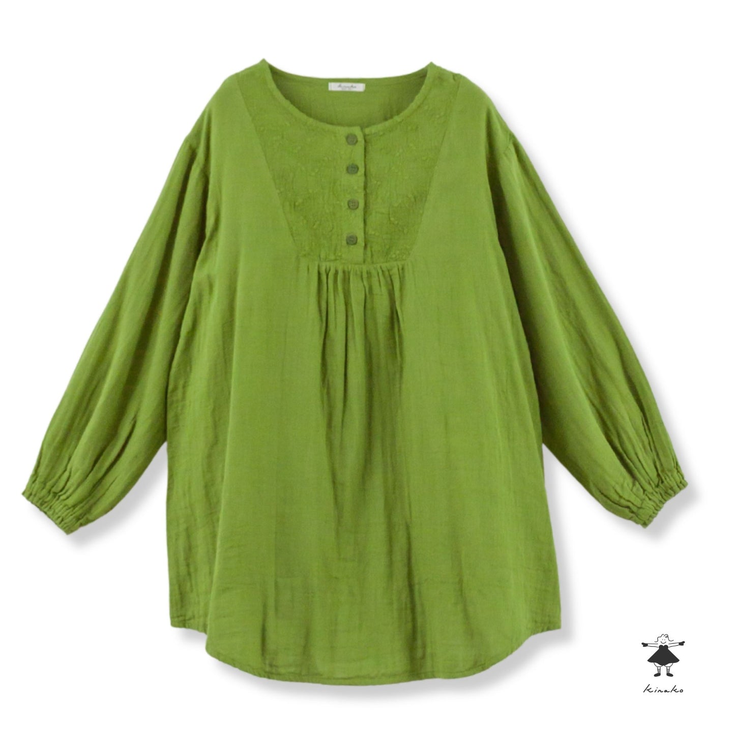 ダブルガーゼ胸切替チュニック