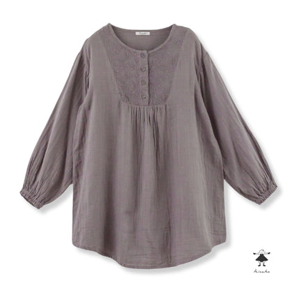 ダブルガーゼ胸切替チュニック