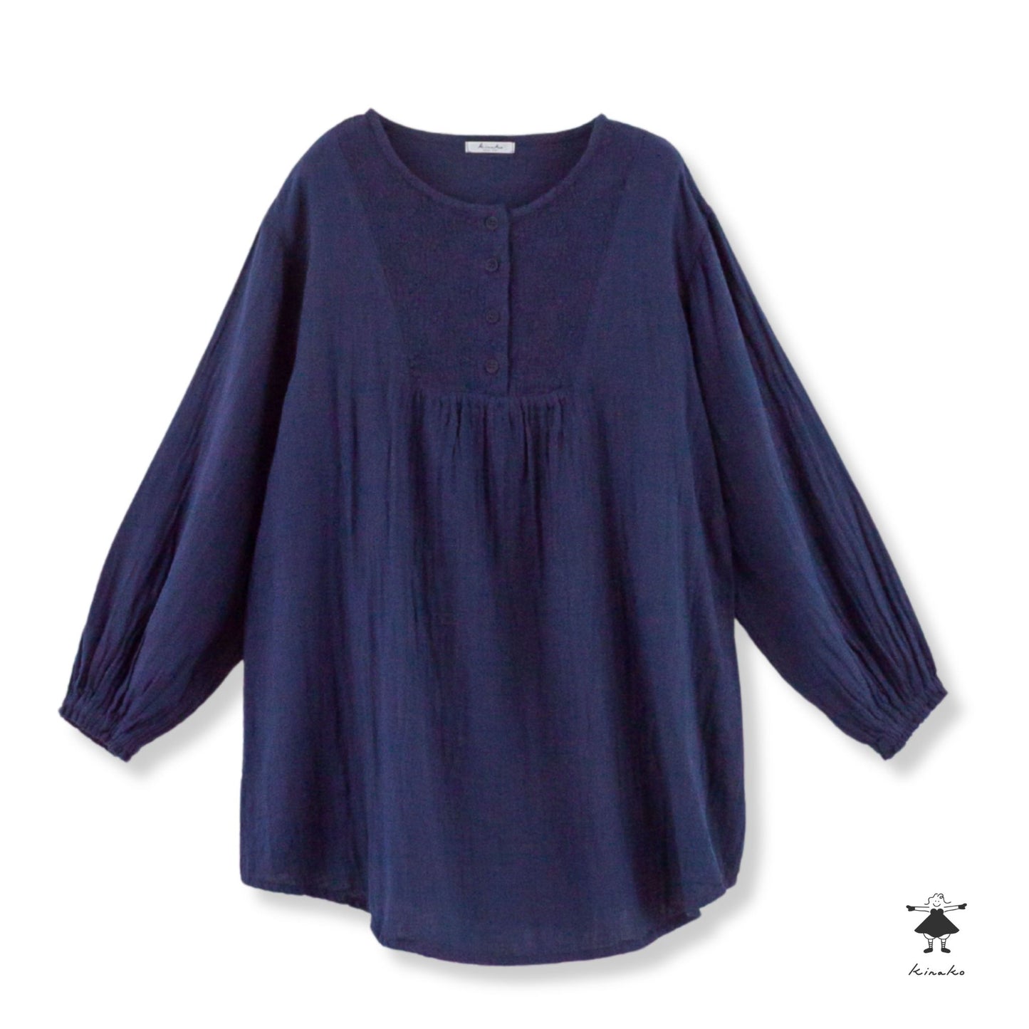 ダブルガーゼ胸切替チュニック