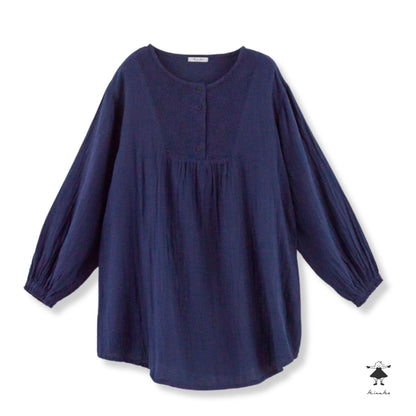 ダブルガーゼ胸切替チュニック