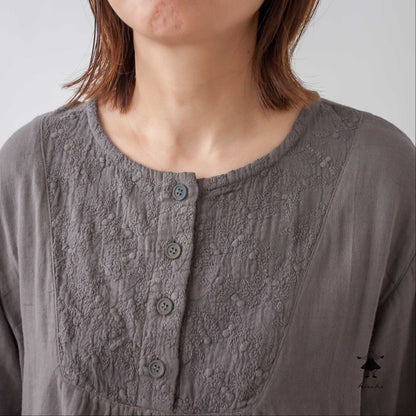 ダブルガーゼ胸切替チュニック