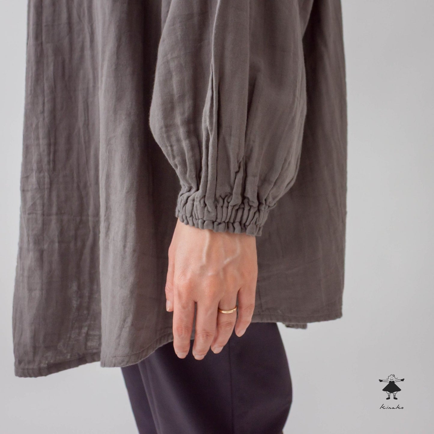 ダブルガーゼ胸切替チュニック