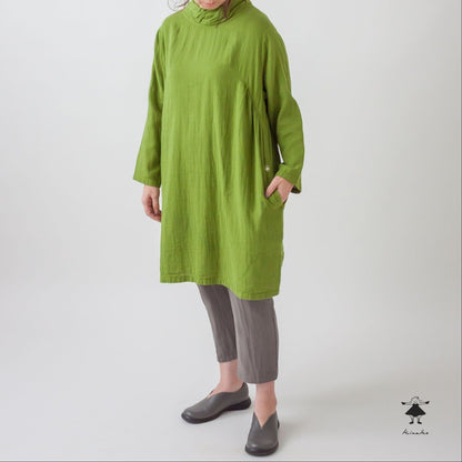 ダブルガーゼ胸ギャザーチュニック