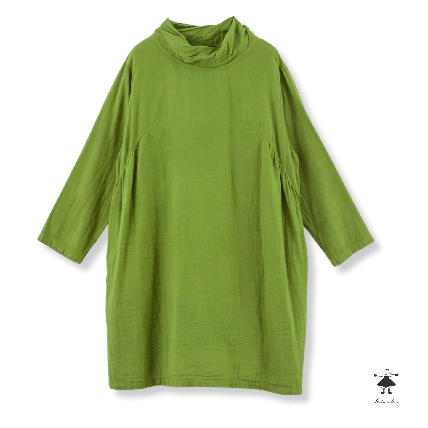 ダブルガーゼ胸ギャザーチュニック