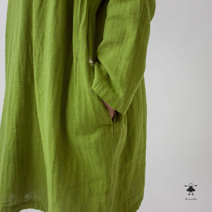 ダブルガーゼ胸ギャザーチュニック