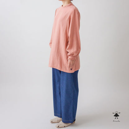 ダブルガーゼ袖ギャザーチュニック
