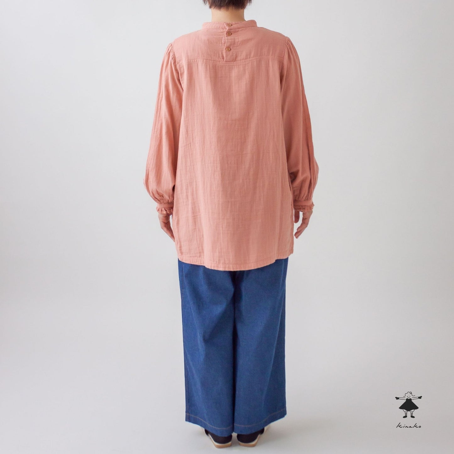 ダブルガーゼ袖ギャザーチュニック