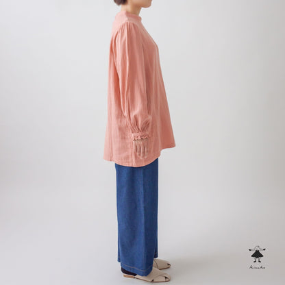 ダブルガーゼ袖ギャザーチュニック