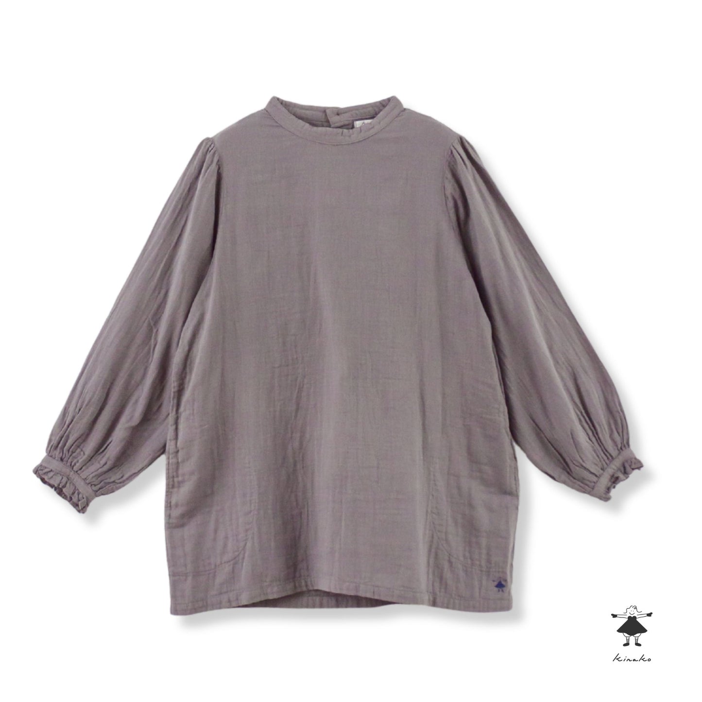 ダブルガーゼ袖ギャザーチュニック