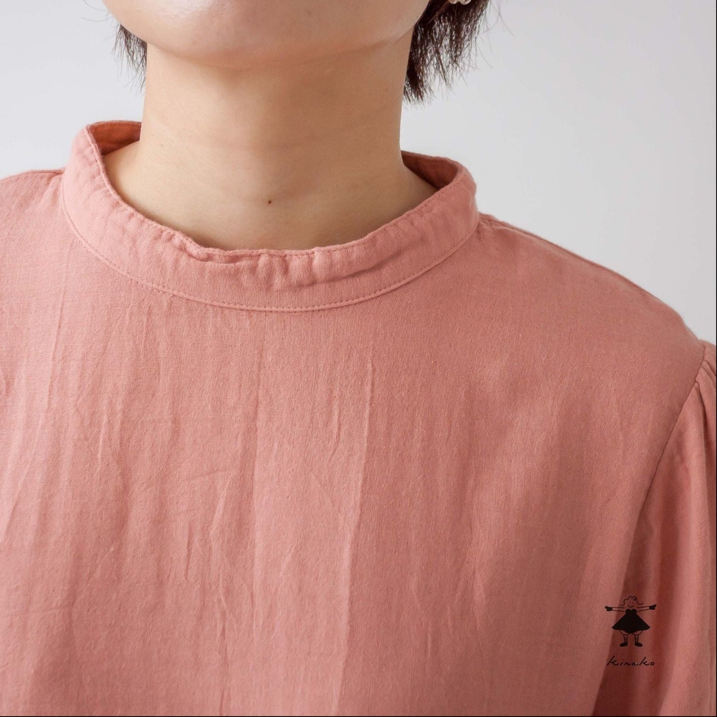 ダブルガーゼ袖ギャザーチュニック