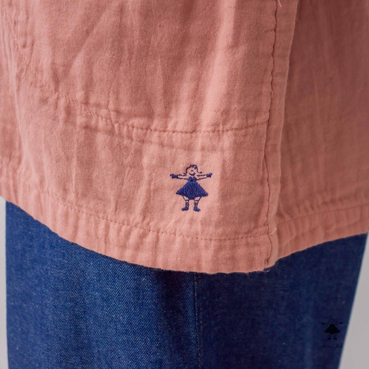 ダブルガーゼ袖ギャザーチュニック