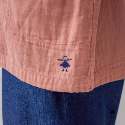 ダブルガーゼ袖ギャザーチュニック