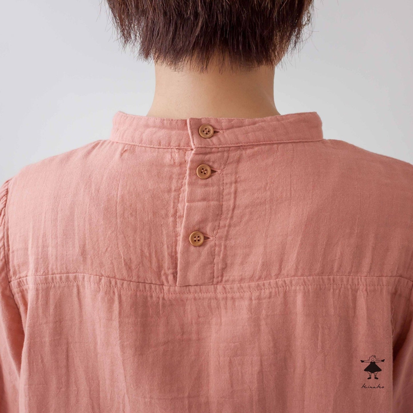 ダブルガーゼ袖ギャザーチュニック