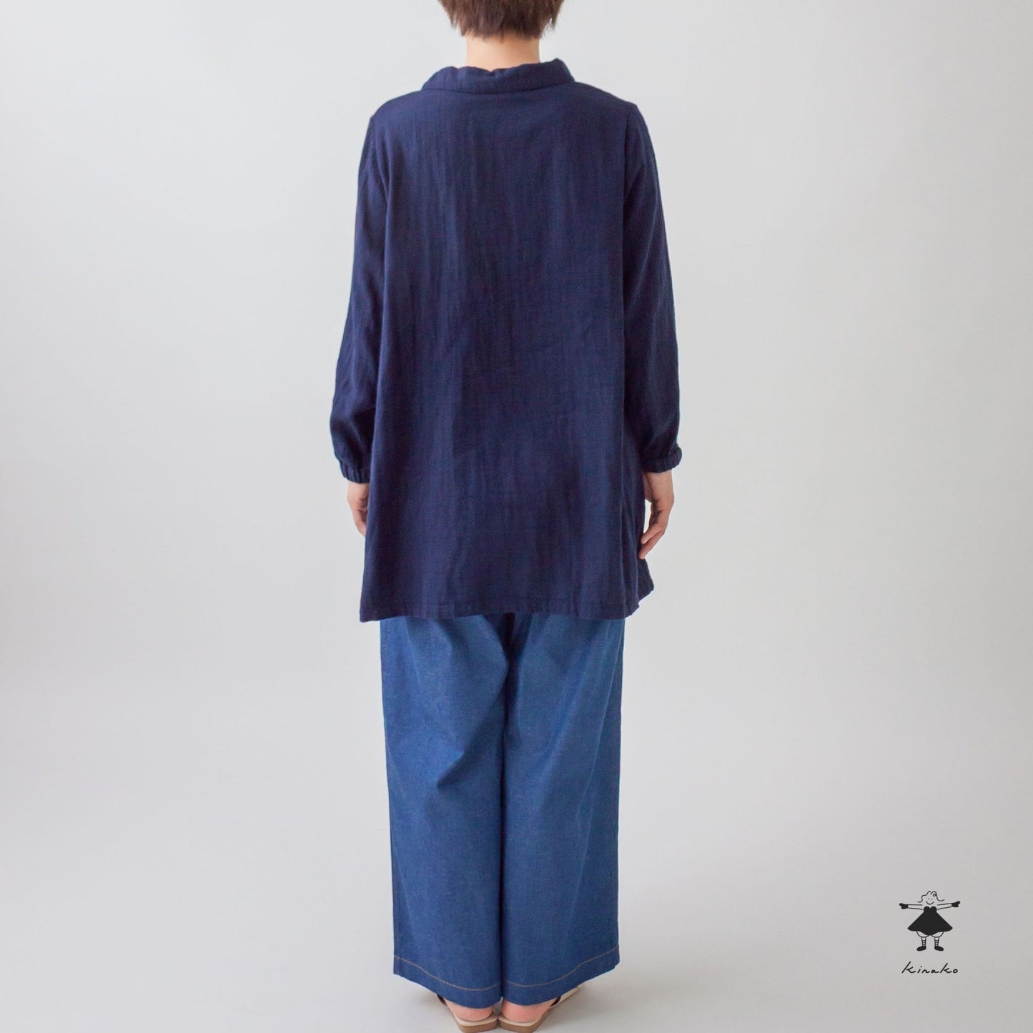 ダブルガーゼ丸衿チュニック