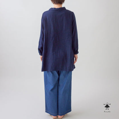 ダブルガーゼ丸衿チュニック