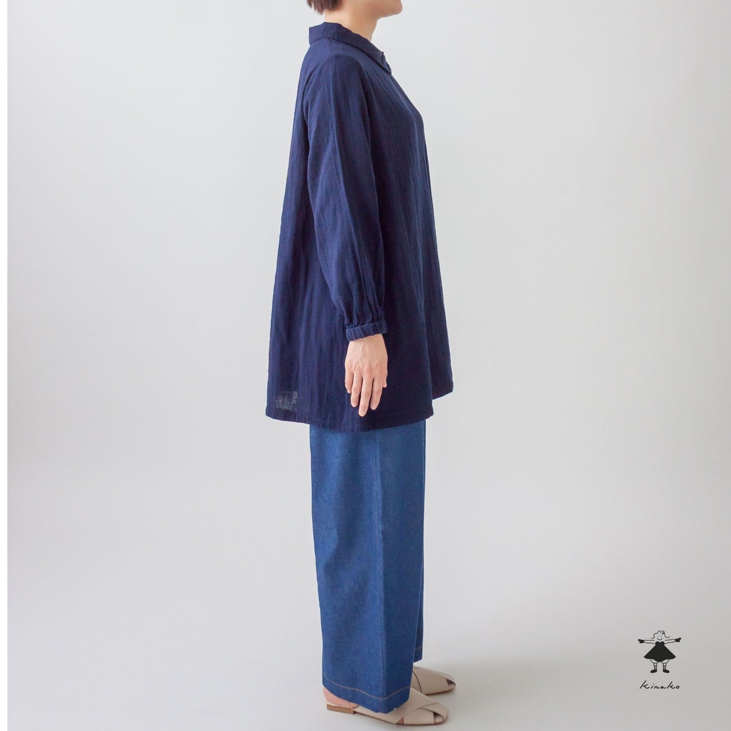 ダブルガーゼ丸衿チュニック