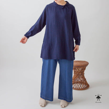 ダブルガーゼ丸衿チュニック