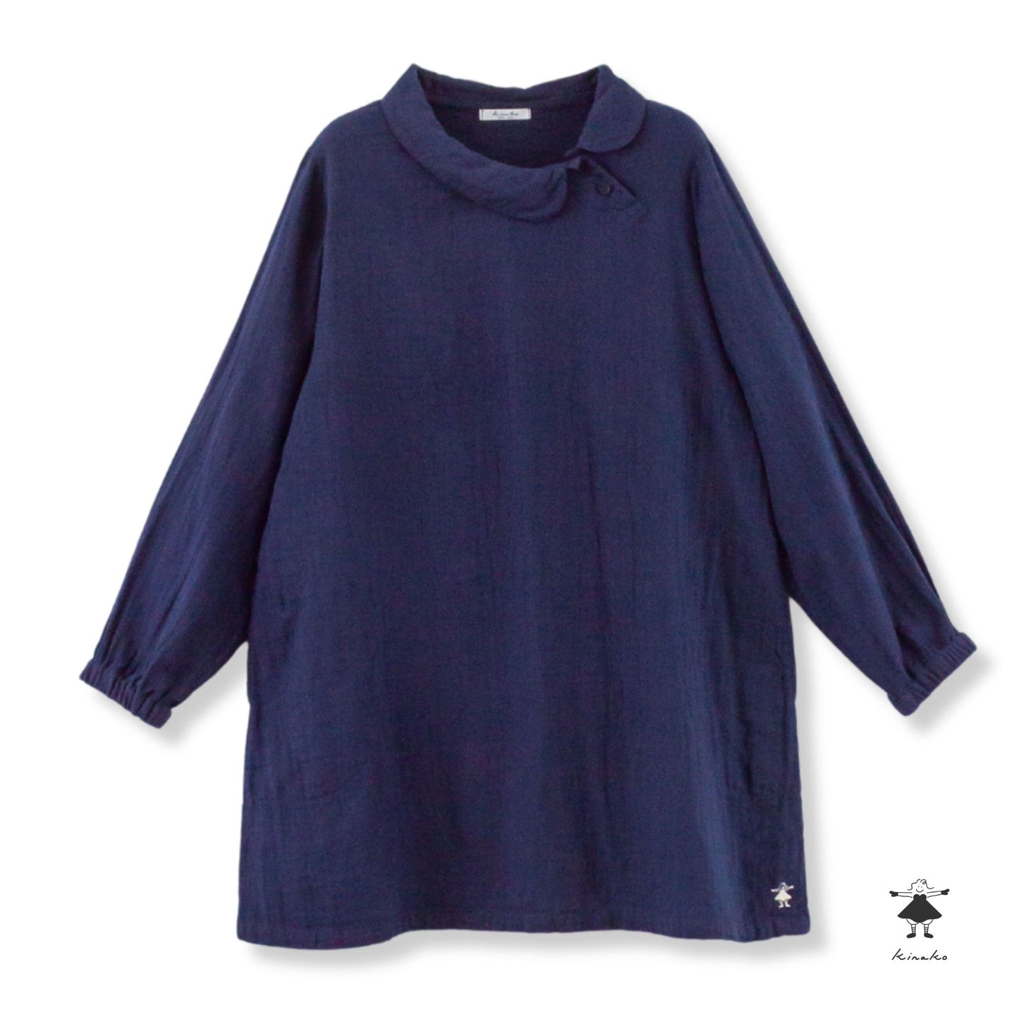 ダブルガーゼ丸衿チュニック