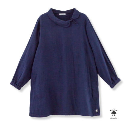 ダブルガーゼ丸衿チュニック