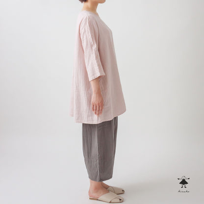 ダブルガーゼ袖切替チュニック