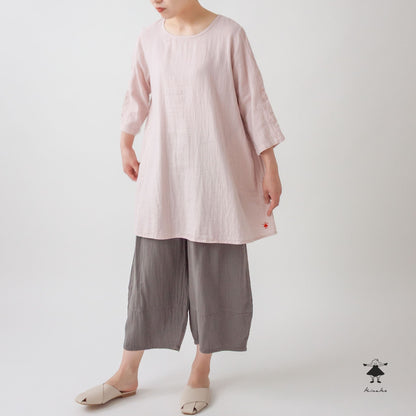 ダブルガーゼ袖切替チュニック