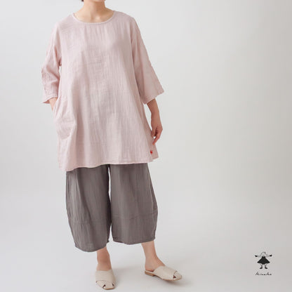 ダブルガーゼ袖切替チュニック