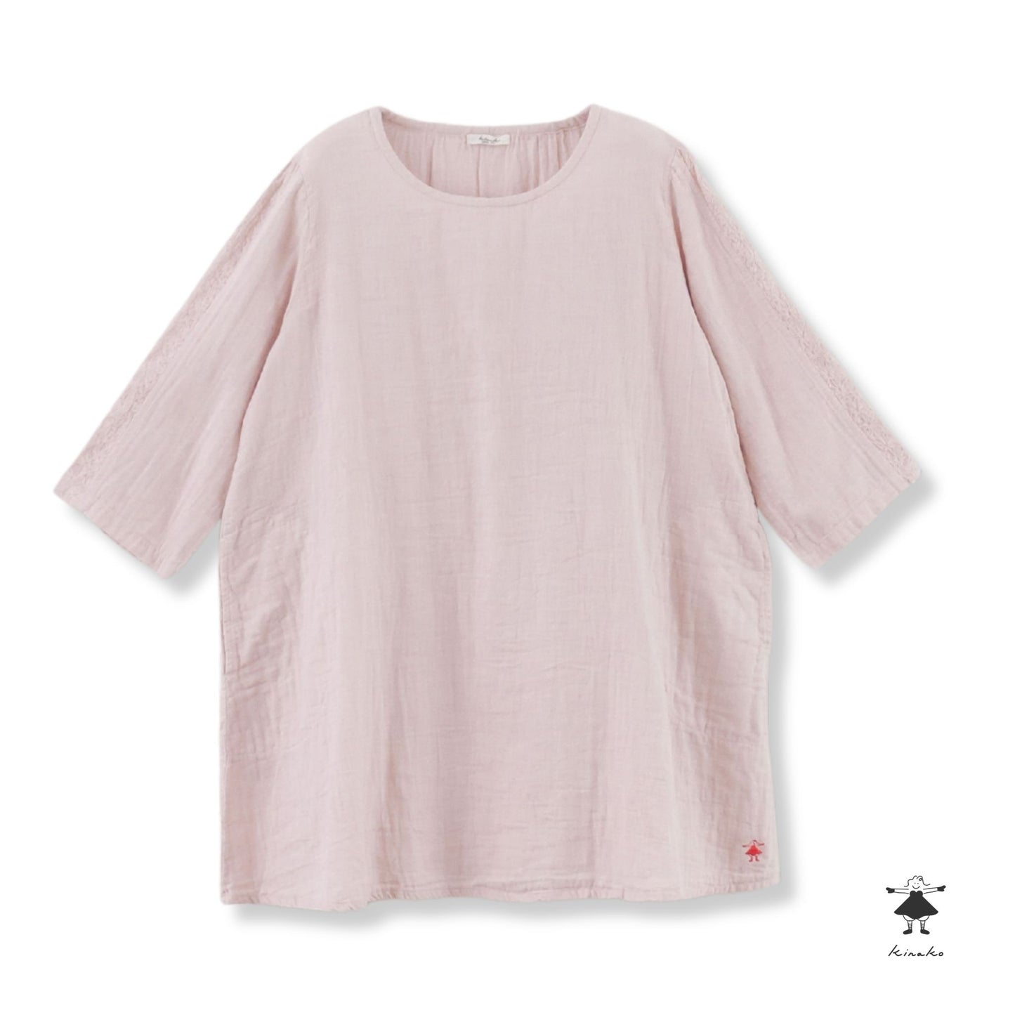 ダブルガーゼ袖切替チュニック