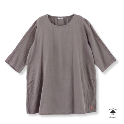 ダブルガーゼ袖切替チュニック
