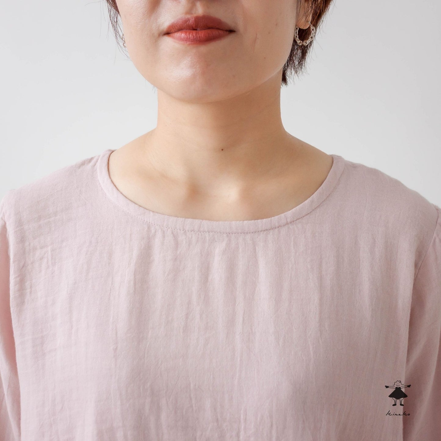 ダブルガーゼ袖切替チュニック