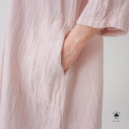 ダブルガーゼ袖切替チュニック