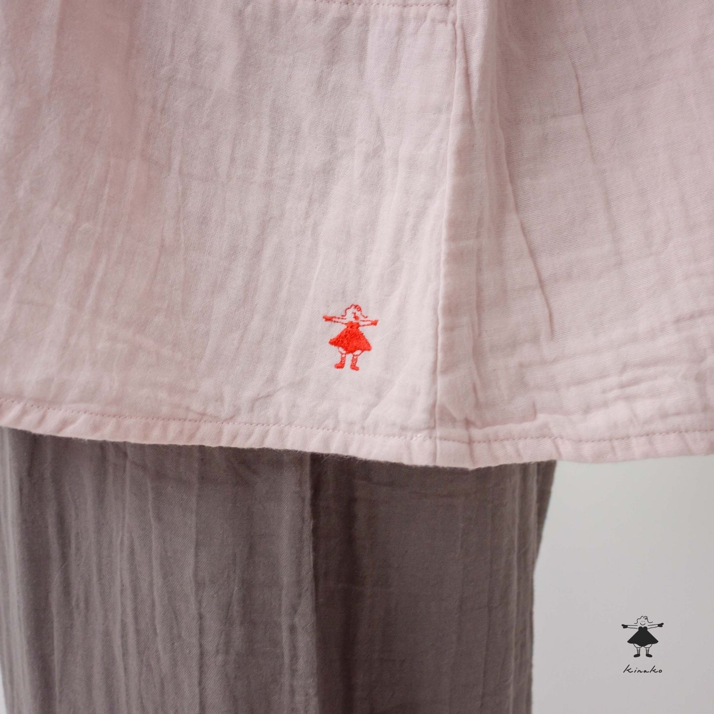 ダブルガーゼ袖切替チュニック