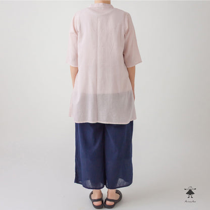シングルガーゼ Ｖ衿チュニック