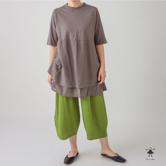 天竺切替シングルガーゼチュニック