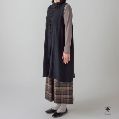 ダブルガーゼ ハイネックロングベスト