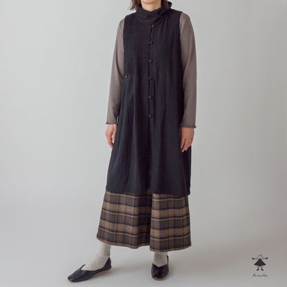 ダブルガーゼ ハイネックロングベスト