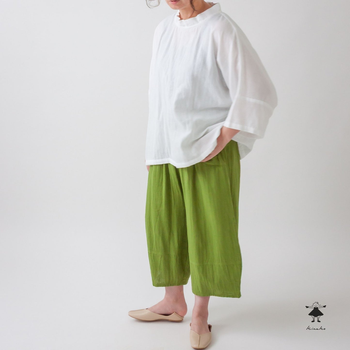 ダブルガーゼ七分丈ピエロパンツ