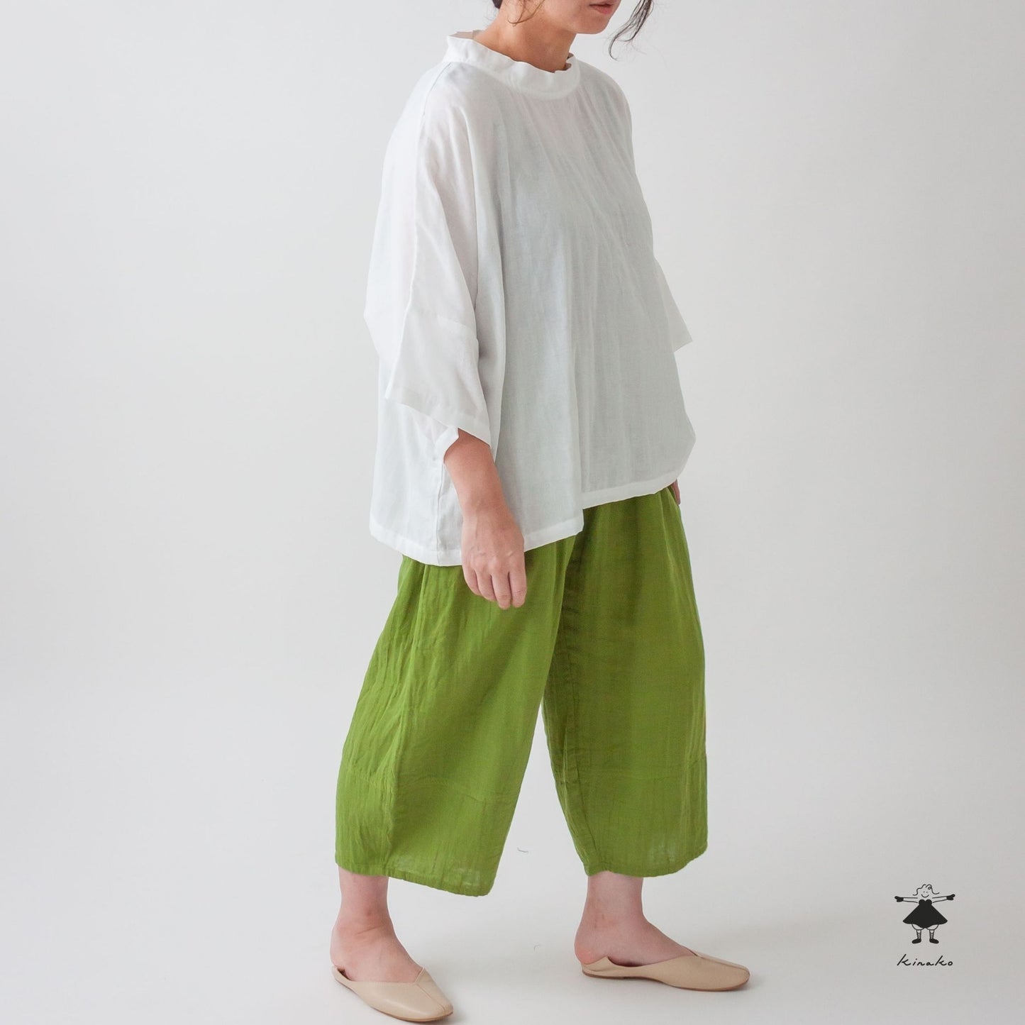 ダブルガーゼ七分丈ピエロパンツ