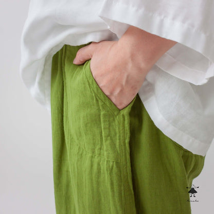 ダブルガーゼ七分丈ピエロパンツ