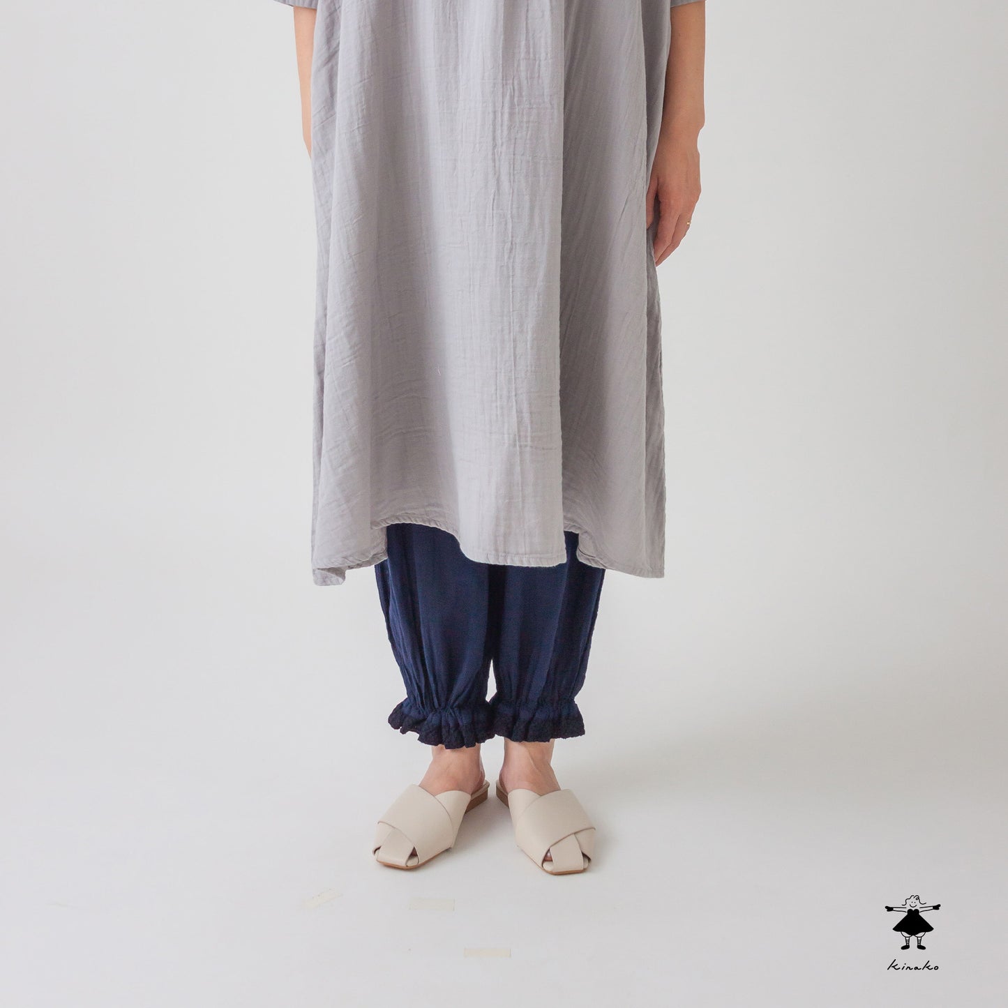 シングルガーゼ 裾レースペチパンツ