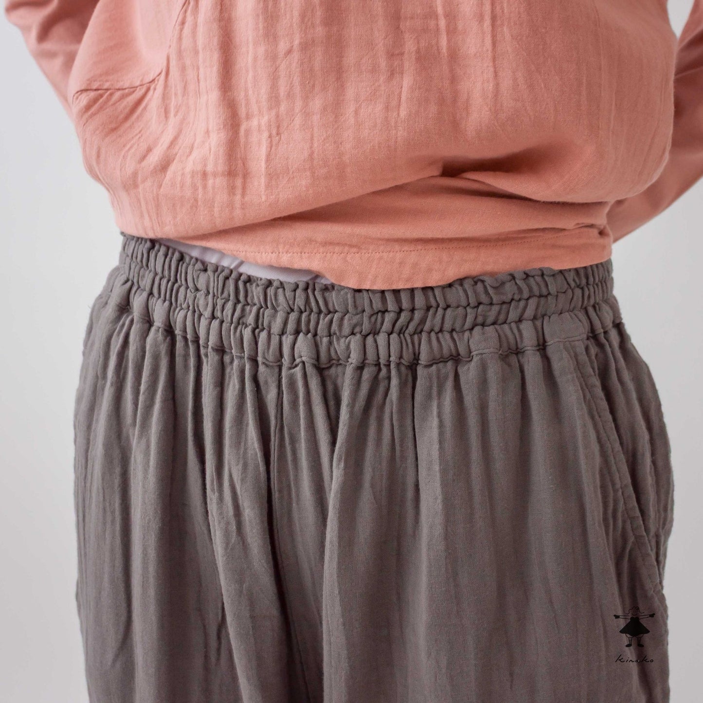 ダブルガーゼ後ポケットパンツ