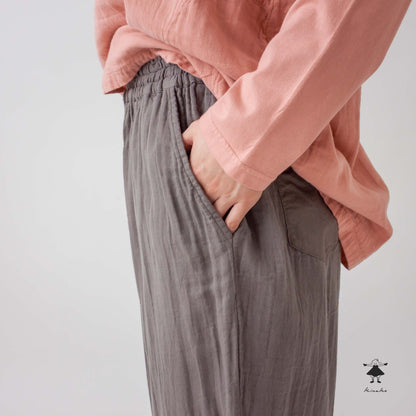 ダブルガーゼ後ポケットパンツ