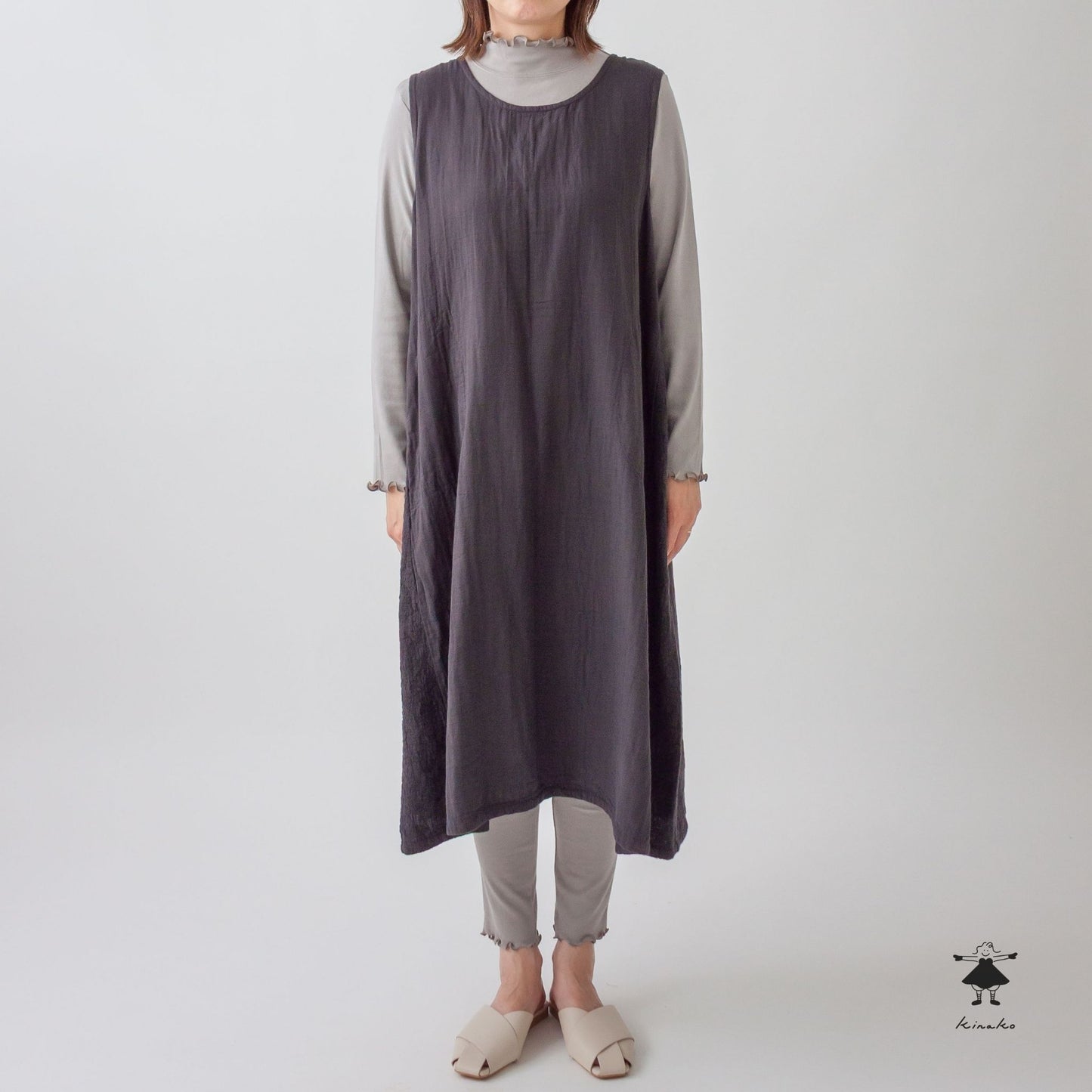 ダブルガーゼ脇切替ジャンパースカート