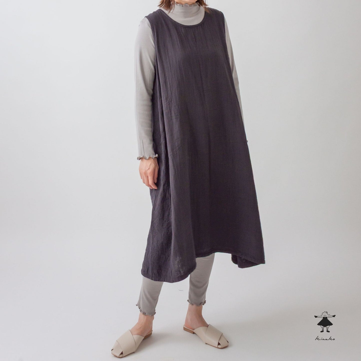 ダブルガーゼ脇切替ジャンパースカート