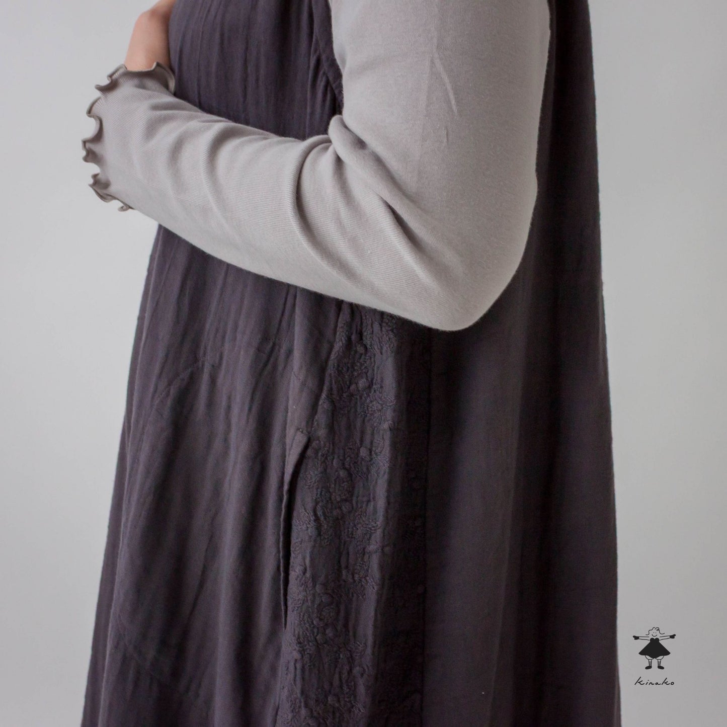 ダブルガーゼ脇切替ジャンパースカート