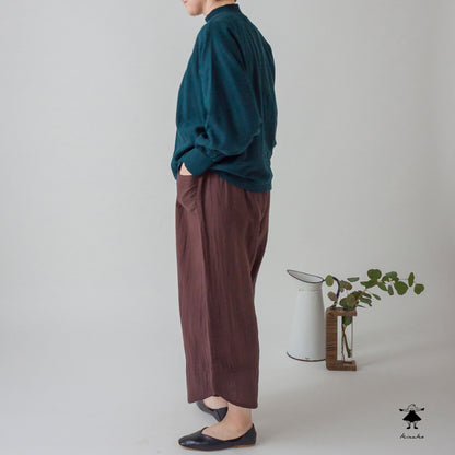 ダブルガーゼ 裾切替パンツ