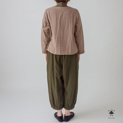 トリプルガーゼ 裾カフスパンツ