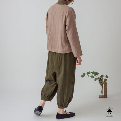 トリプルガーゼ 裾カフスパンツ