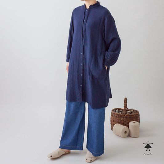 ダブルガーゼ前リボンワンピース